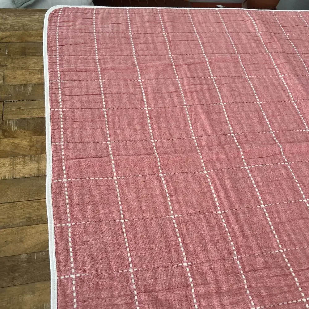 Reversible Kids Towel Pink White Dots Stripes 41